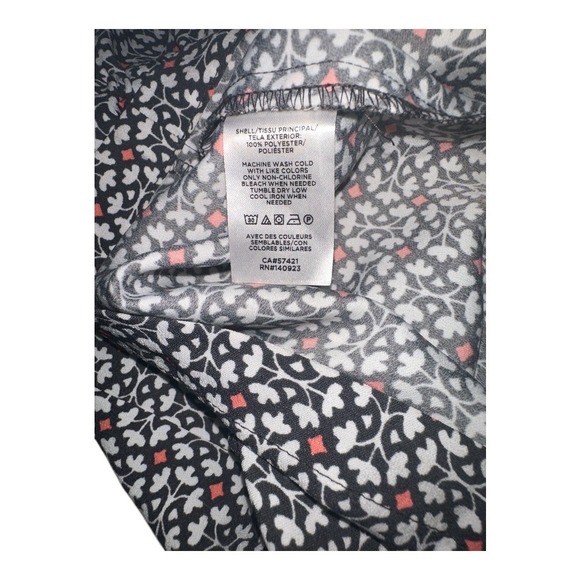 Loft Taupe/White Floral Print Cap Sleeve Dress, Medium - Picture 7 of 7